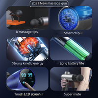 Nowy masaż pistolet do masażu ekran LCD 99 biegów 8 głowic elektryczny pistolet do masażu stóp szyi 4